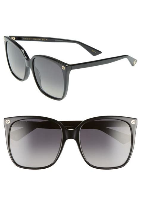 gucci 57mm polarized sunglasses|57mm gradient square sunglasses gucci.